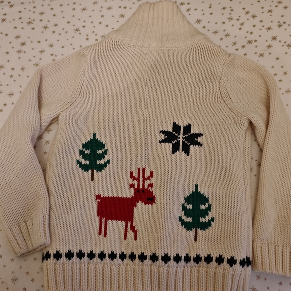 2/40 Hanna Andersson holiday Dear Deer Sweater Jacket In Cotton & Merino - Picture 5 of 16